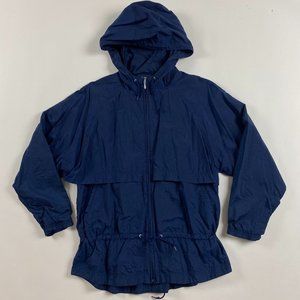 Vintage 90s Nike Full Zip Windbreaker Jacket Women’s Medium 10-12 Blue Nylon